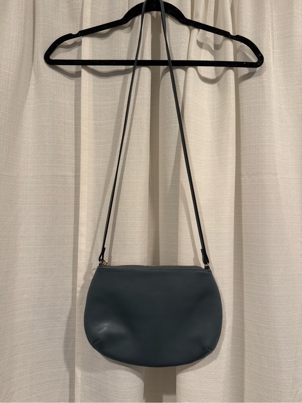 Minimal Leather Crossbody Bag in Deep Teal